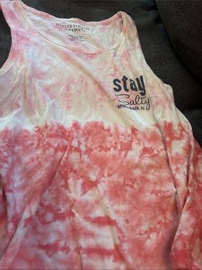 Southern Spirit Pink Tie-Dye 'Stay Salty' Tank Top